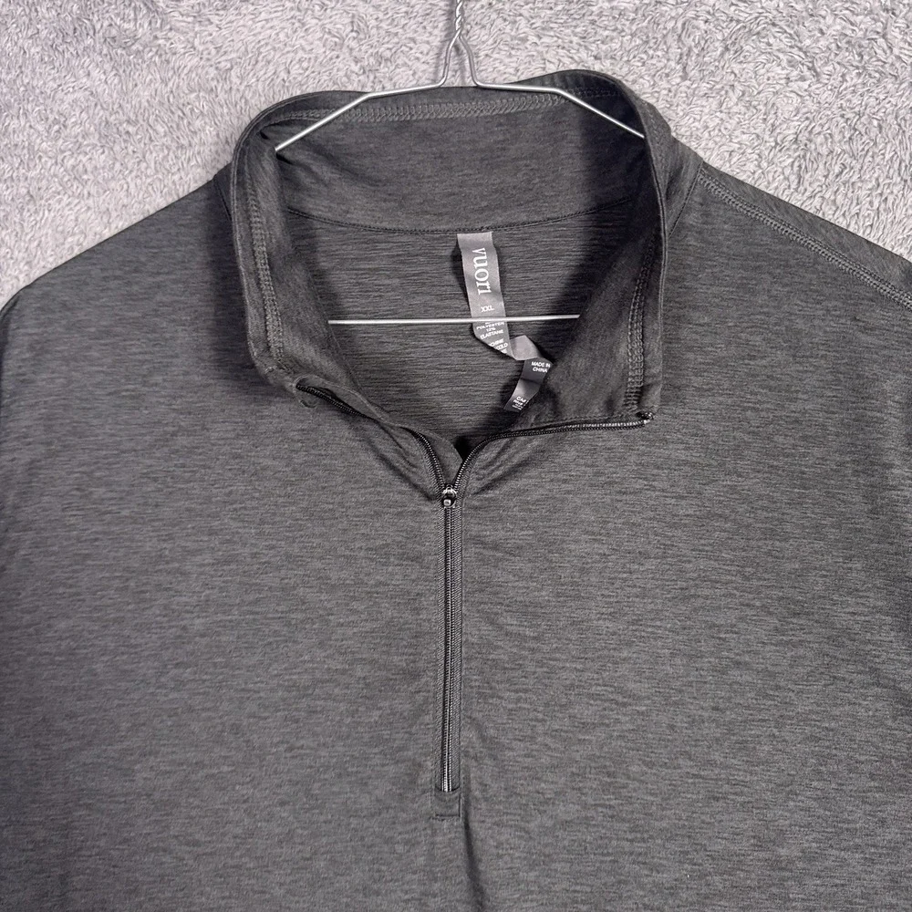 Vuori Pullover Mens 2XL XXL Gray Half Zip Ease Performance 2.0 Lightweight V2001